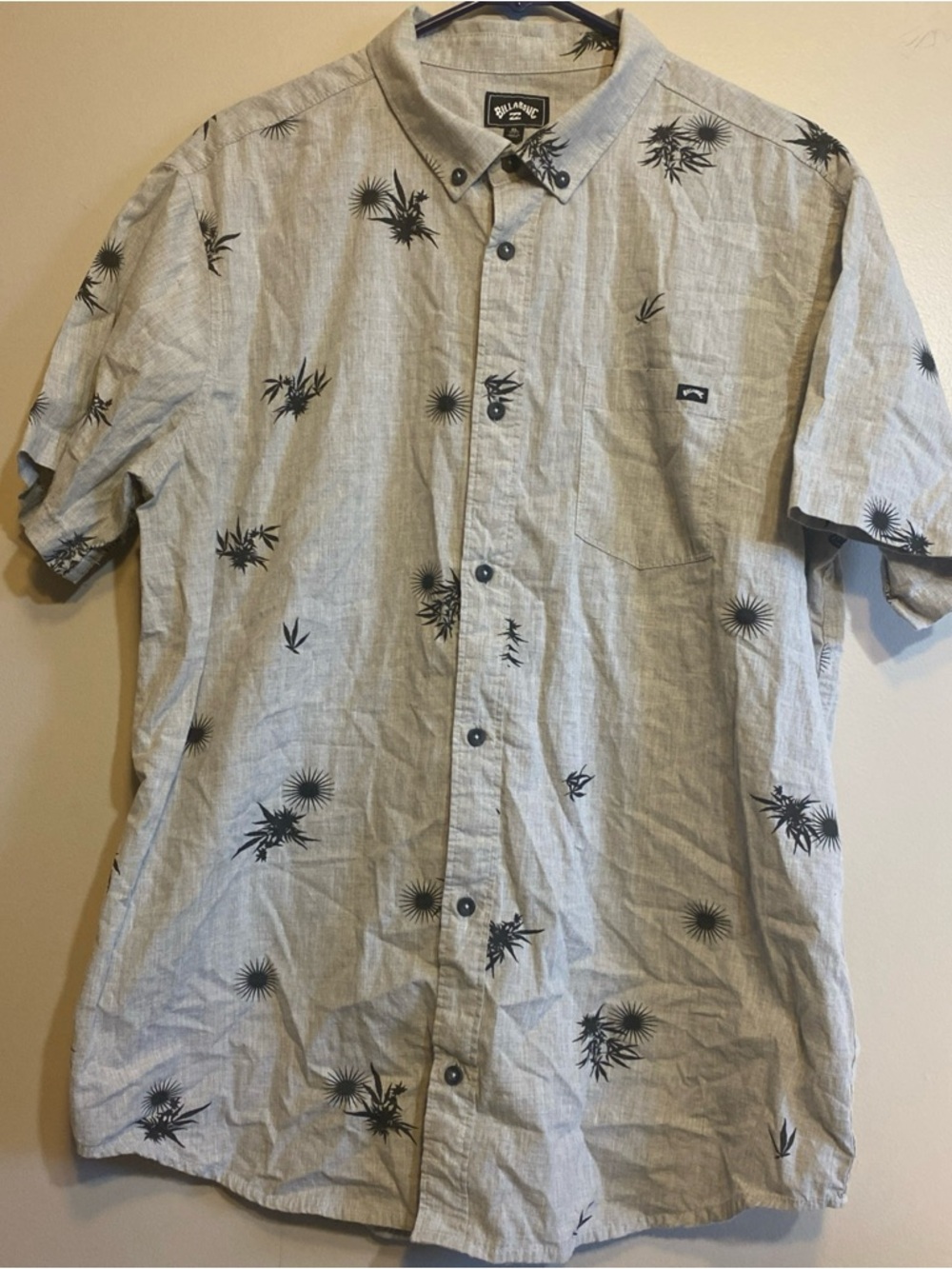 Billabong Sundays Mini- Mens XLarge Short Sleeve Casual Button Down Shirt Skater